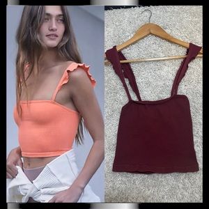 FREE PEOPLE MOVEMENT Happiness Runs Flirty Crop Tank